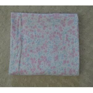Modern Baby Pink Floral Baby Receiving Blanket Blue White Flower Flannel Cotton